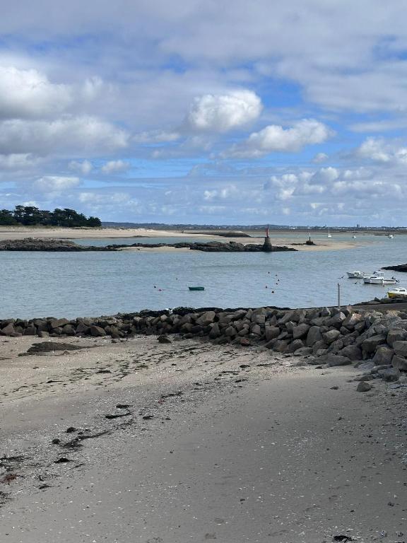 Vue plage privée depuis l'appartement Monalisa Le Croisic